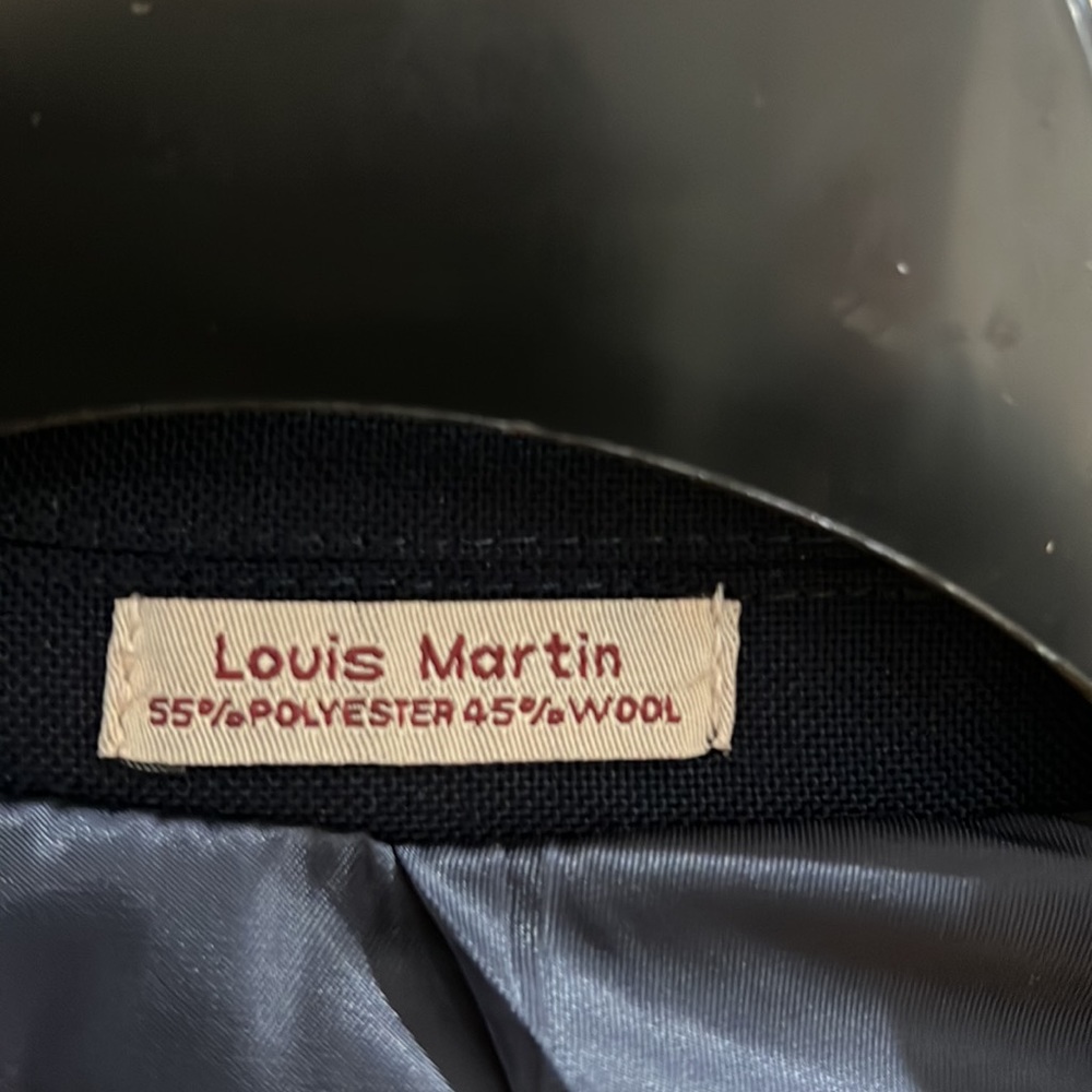 Louis Martin polyester wool blend navy blazer size 48R - Picture 4 of 5